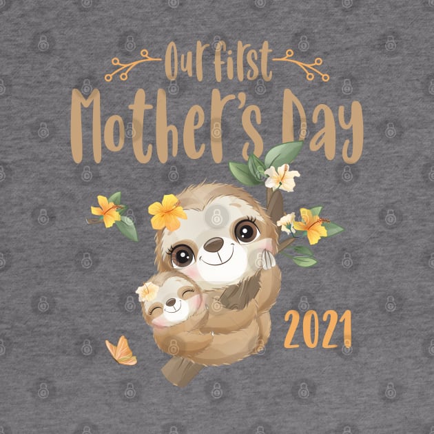 Cute Sloth Mom and Baby Mothers Day 2021 by ArtedPool